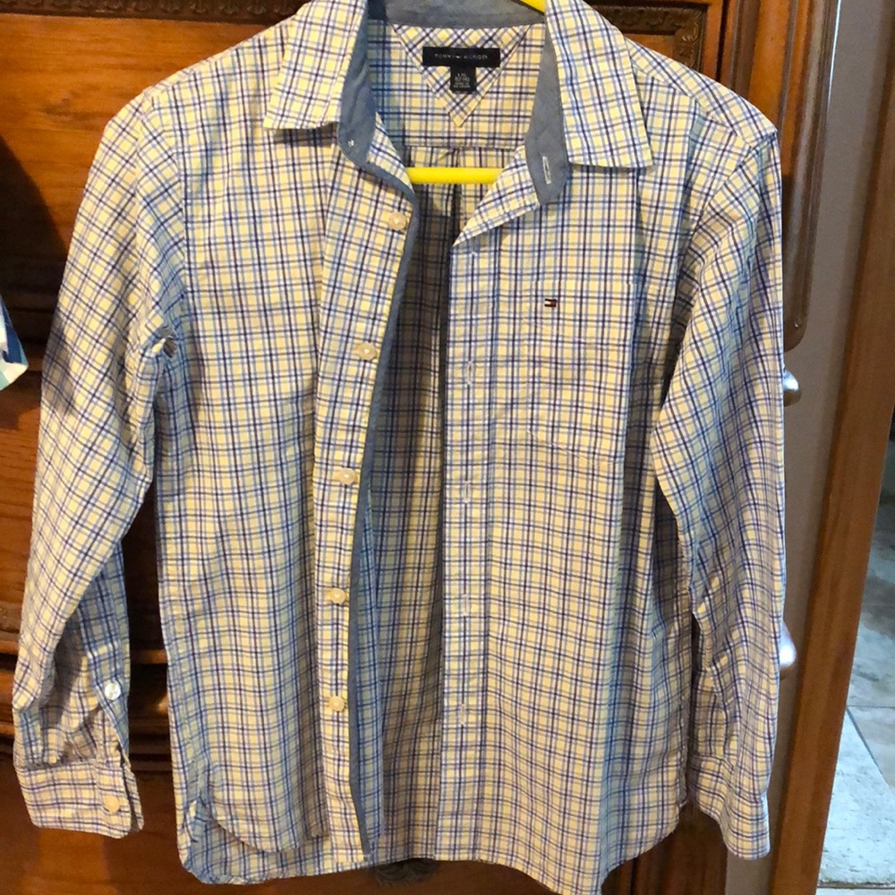 Tommy Hilfiger 12/14 long sleeve boys button shirt